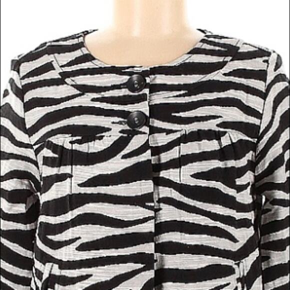 Charter Club Black White Zebra Swing Jacket - Picture 3 of 10